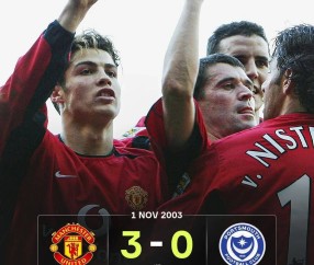 C罗曼联首球22年纪念日父子同时进球！延续传奇，离千球又近一步